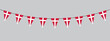 Denmark bunting garland, string of triangular flags, Danish National holiday, retro style vector decorative element