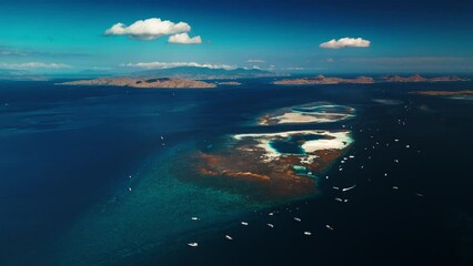 Poster - Komodo aerial. Aerial view of the sea and islands in Komodo National Park in Indonesia