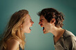 © Ekaterina Pokrovsky - Young couple arguing and shouting at each other.