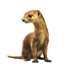 Poster - ferret on white background