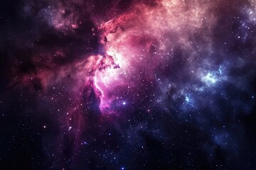 Wall Mural - Galactic explosion with radiant light and gas clouds. Illustration of a background with a majestic space theme.