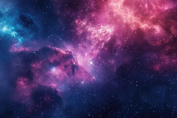 Wall Mural - Vibrant spiral galaxy with glowing nebula clouds. Illustration of a background with a majestic space theme.