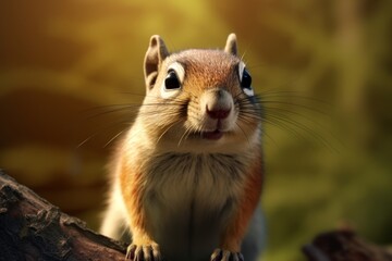 Canvas Print - Curious squirrel close-up in natural setting