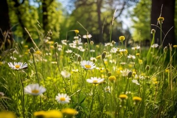 Canvas Print - Vibrant wildflower meadow in nature