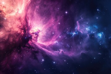 Wall Mural - Radiant nebula illuminating the dark universe. Illustration of a background with a majestic space theme.