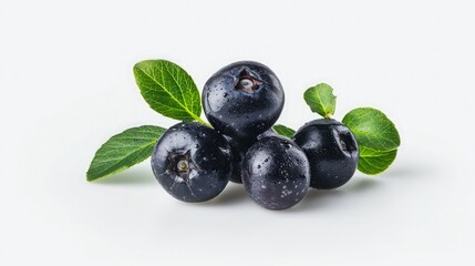 Wall Mural - bilberry on isolated white background.