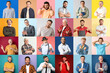 © Pixel-Shot - Big collage of different men on color background