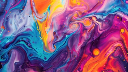 Canvas Print - Colorful abstract painting background. Liquid marbling paint background. Fluid painting abstract texture. Intensive colorful mix of acrylic vibrant