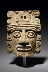 Poster - ancient mesoamerican carved stone sculpture