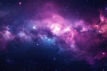 Wall Mural - Mystical spiral galaxy with vibrant nebula and stars. Illustration of a background with a majestic space theme.