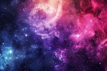 Wall Mural - Expansive universe with distant stars and planets. Illustration of a background with a majestic space theme.