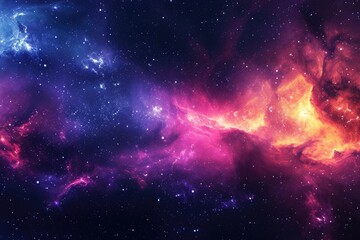 Wall Mural - Mystical nebula vloud in Deep outer space. Illustration of a background with a majestic space theme.