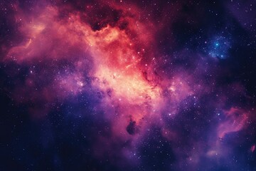 Wall Mural - Fantasy space scene with glowing nebula. Illustration of a background with a majestic space theme.