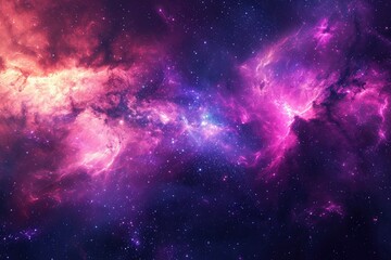 Wall Mural - Bright stars and galactic dust in outer space. Illustration of a background with a majestic space theme.
