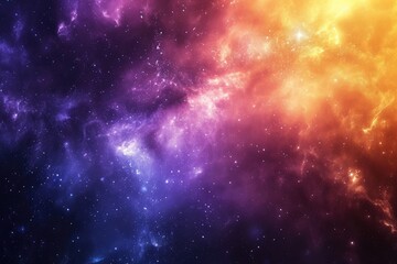 Wall Mural - Cosmic landscape. Spiral galaxy amidst nebula. Illustration of a background with a majestic space theme.