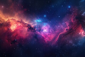Wall Mural - Galactic core surrounded by swirling star dust. Illustration of a background with a majestic space theme.