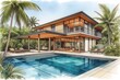 © OzCam - Modern Far North Queensland home, sleek design, large pool, lush garden. Open spaces, clean lines, natural light, sustainable.