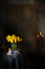 Yellow Daffodils In Vintage Setting 