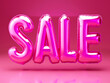Close-up inflated Sale word on pink background