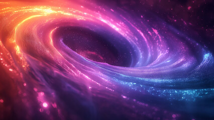 Wall Mural - Vibrant Cosmic Swirl and Stardust in Vivid Magenta and Azure Hues: Ideal for Futuristic, Sci-Fi Visualizations and Captivating Wall Art. 8k Wallpaper High-resolution digital art.