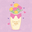 Happy mother day poster with flowers Vector illustration