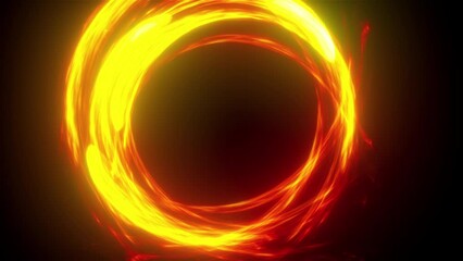 Canvas Print - Bright circle fire. Computer generated 3d render