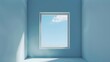 © Ziyan - Modern and minimal house window for interior decoration isolated on background, open office glass window frame.