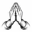 Hands folded in tranquil prayer, a reverent human gesture, Ai Generated