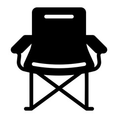 Sticker - camping chair glyph icon