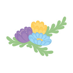 Wall Mural - Isolated colored group of flowers icon Vector illustration