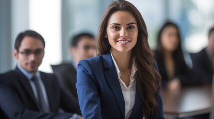 Canvas Print - Confident businesswoman smiling in office