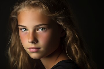 Poster - Pensive young girl with blonde hair