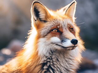 Canvas Print - close-up portrait of a beautiful red fox