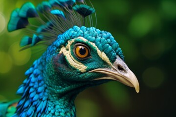 Poster - Vibrant peacock with striking feathers and eye-catching details