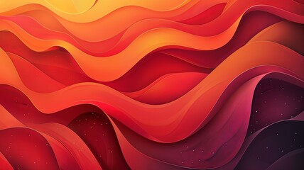 Wall Mural - A red and orange wave pattern with a black background