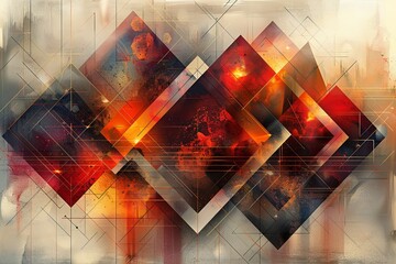 Wall Mural - Vibrant Overlapping Abstract Geometric Shapes Clipart