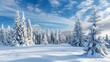 winter wonderland breathtaking panorama of dense snowcovered forest landscape