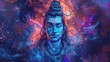 lord shiva hindu god of destruction and transformation cosmic abstract background