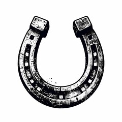 Poster - vintage grunge of horseshoe logo