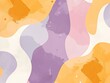 An abstract art background formed by the partial overlapping of irregular semi-transparent shapes in varying shades of purple, orange, and gray, created by rough brush strokes