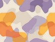 An abstract art background formed by the partial overlapping of irregular semi-transparent blocks in varying shades of purple, orange, and gray.
