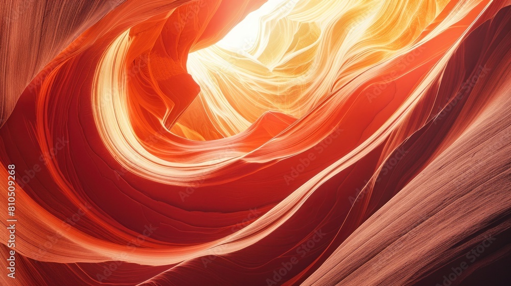 beautiful and artistic red rocks. The rock structure looks like waves with smooth, elegant lines flowing, creating a dazzling visual effect.