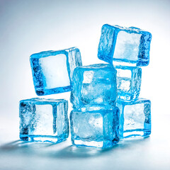 Poster - Glistening Ice Cubes Stacked