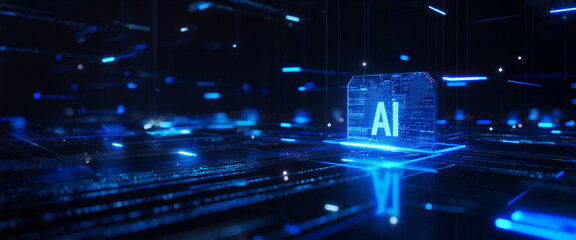 Wall Mural - artificial intelligence ai technology business background