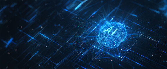 Wall Mural - artificial intelligence ai technology business background