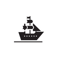 Canvas Print - boat logo icon