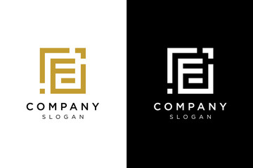 Wall Mural - F E logo simple lines in box shape