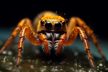 Close-up of a colorful jumping spider