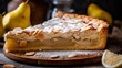 Delicious pear tart with almond slices