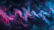 Swirling neon liquids in shades of pink and blue, creating a hypnotic abstract art piece on a dark background.
